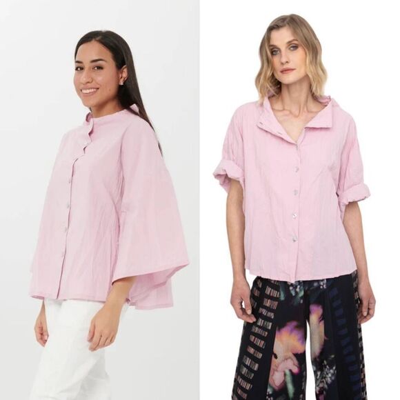 Ozai N Ku Siri Crinkle Funnel Top In Fuchsia Size 2 (L/XL) - Picture 8 of 10